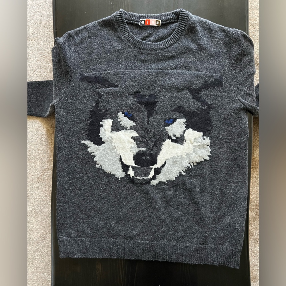 Men’s MSGM Gray Wolf Crewneck Sweater